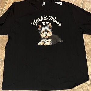Yorkie Mom Jerzees Short Sleeve Soft Cotton Black Dog T-Shirt Plus Size 4XL
